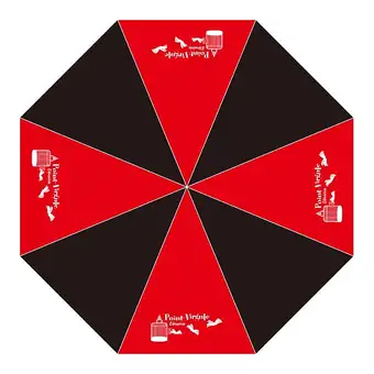 Maquette parapluie Point-Virgule Maquette du parapluie rouge et noir personnalisé pour la librairie Point-Virgule