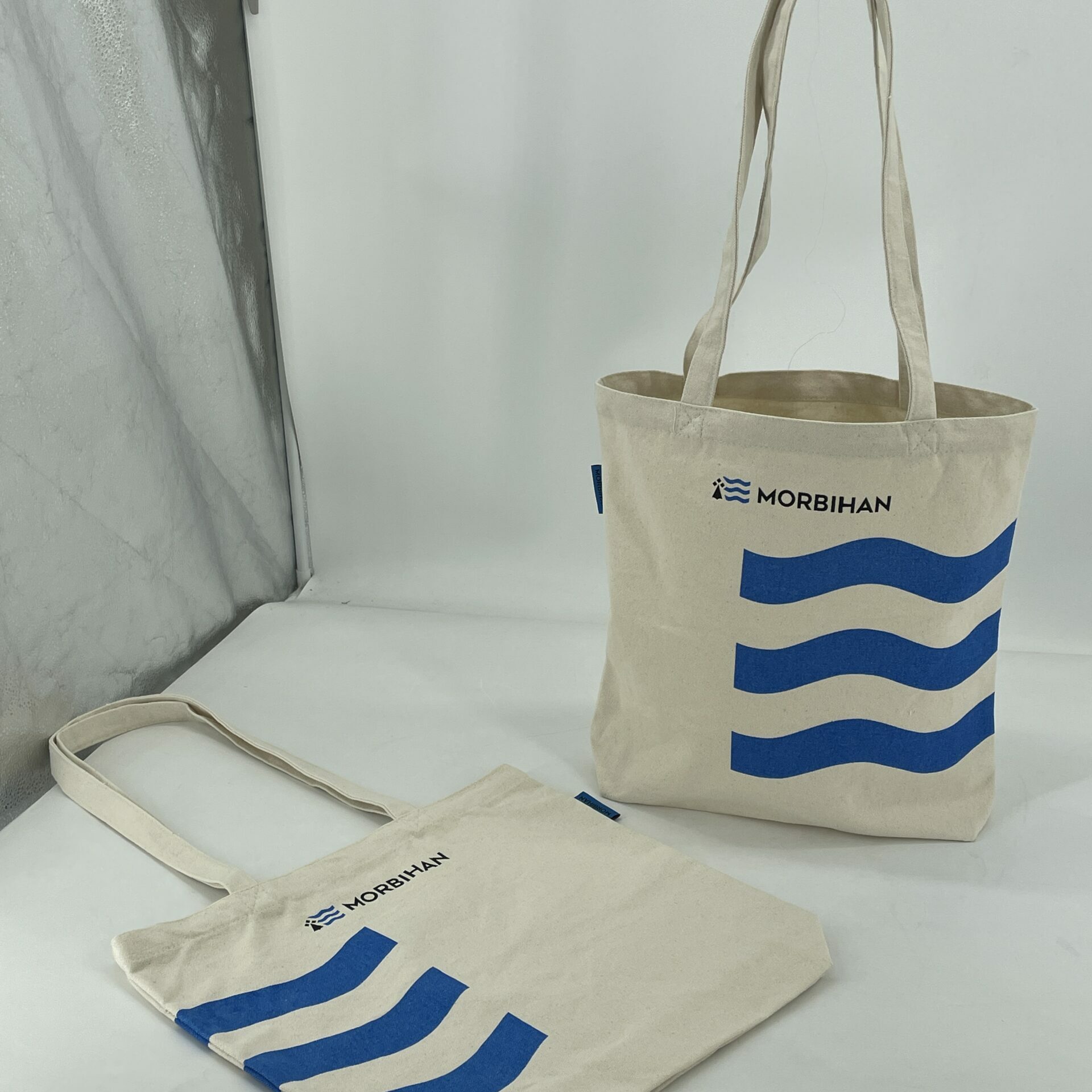 Tote bags en toile de coton naturel imprimés pour le Département du Morbihan