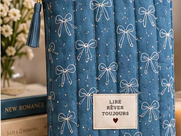 Pochette de livre matelassée grand format, motif Nœuds (visuel de présentation)