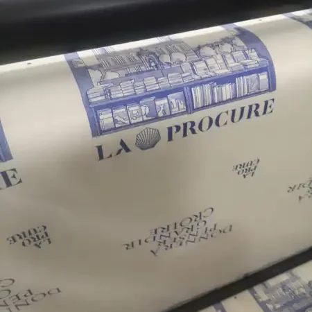 Toile 100 % coton imprimée en grande largeur pour les sacs de la librairie La Procure